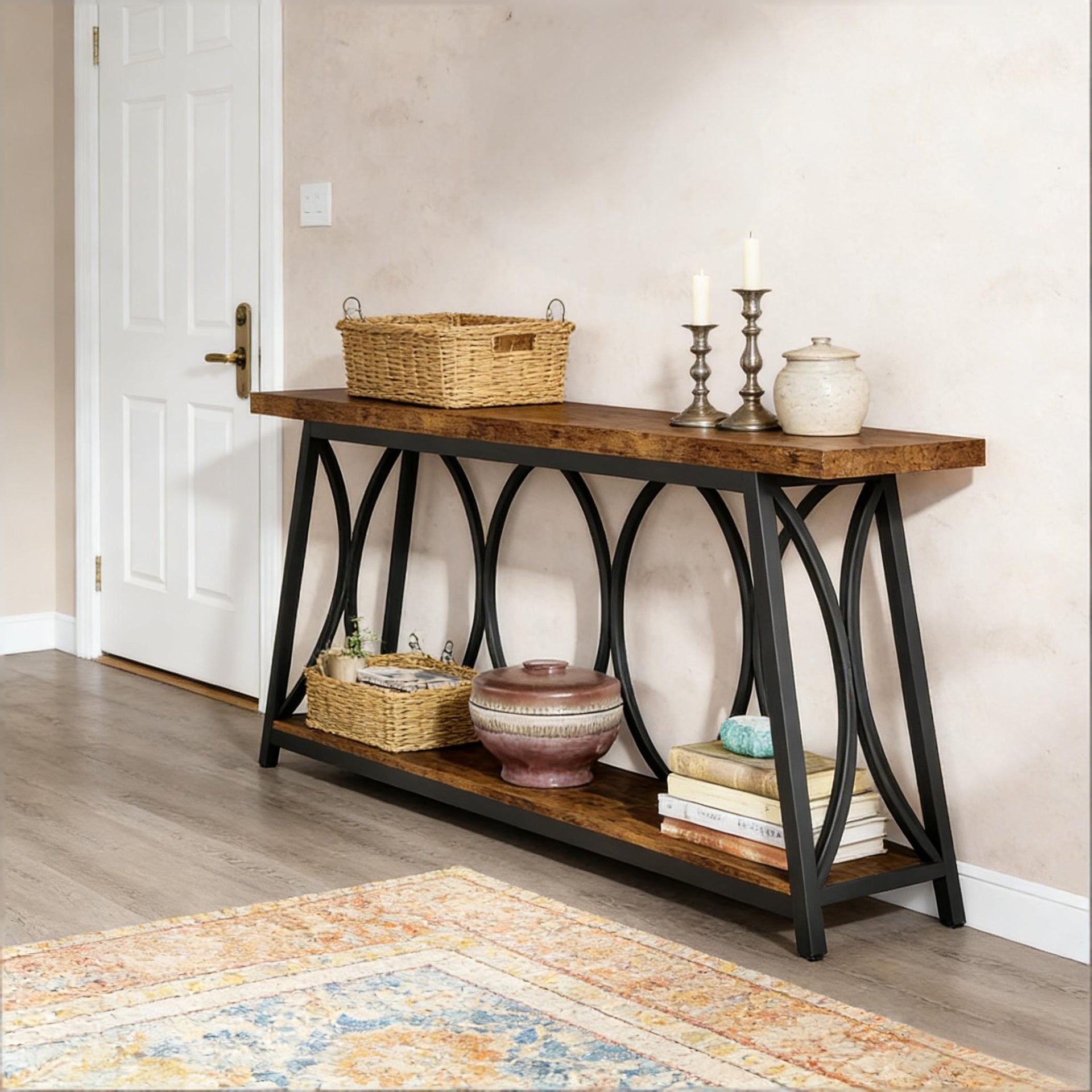 Hall Table,Vintage Console Table,Sturdy Sofa Table