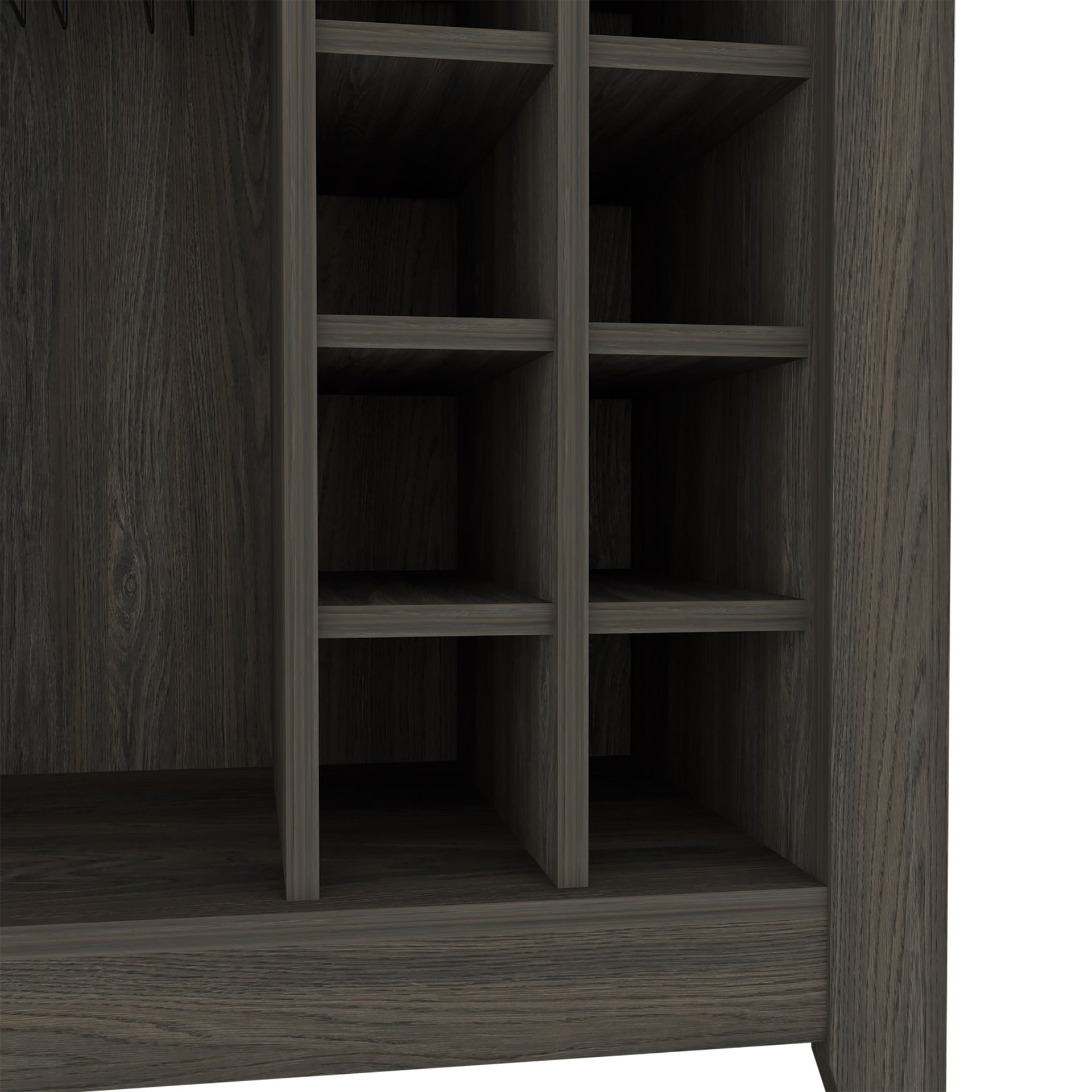 Bar Cabinet, One Open Drawer, One Open Shelf, Carbon Espresso