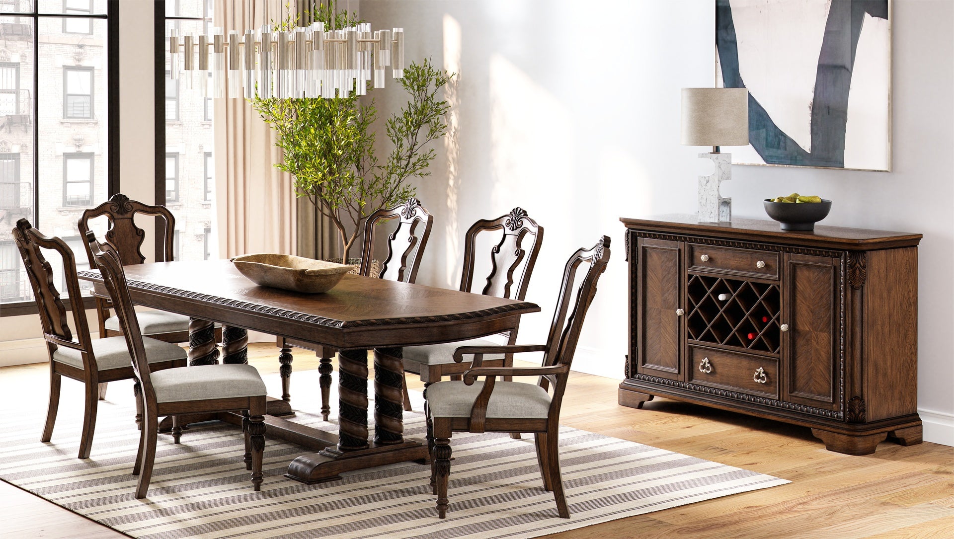 Mahogany Traditional Side Chair Set of 2