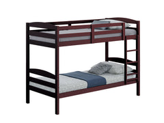 Twin Over Twin Transitional Bunk Bed Arch Design Espresso Finish