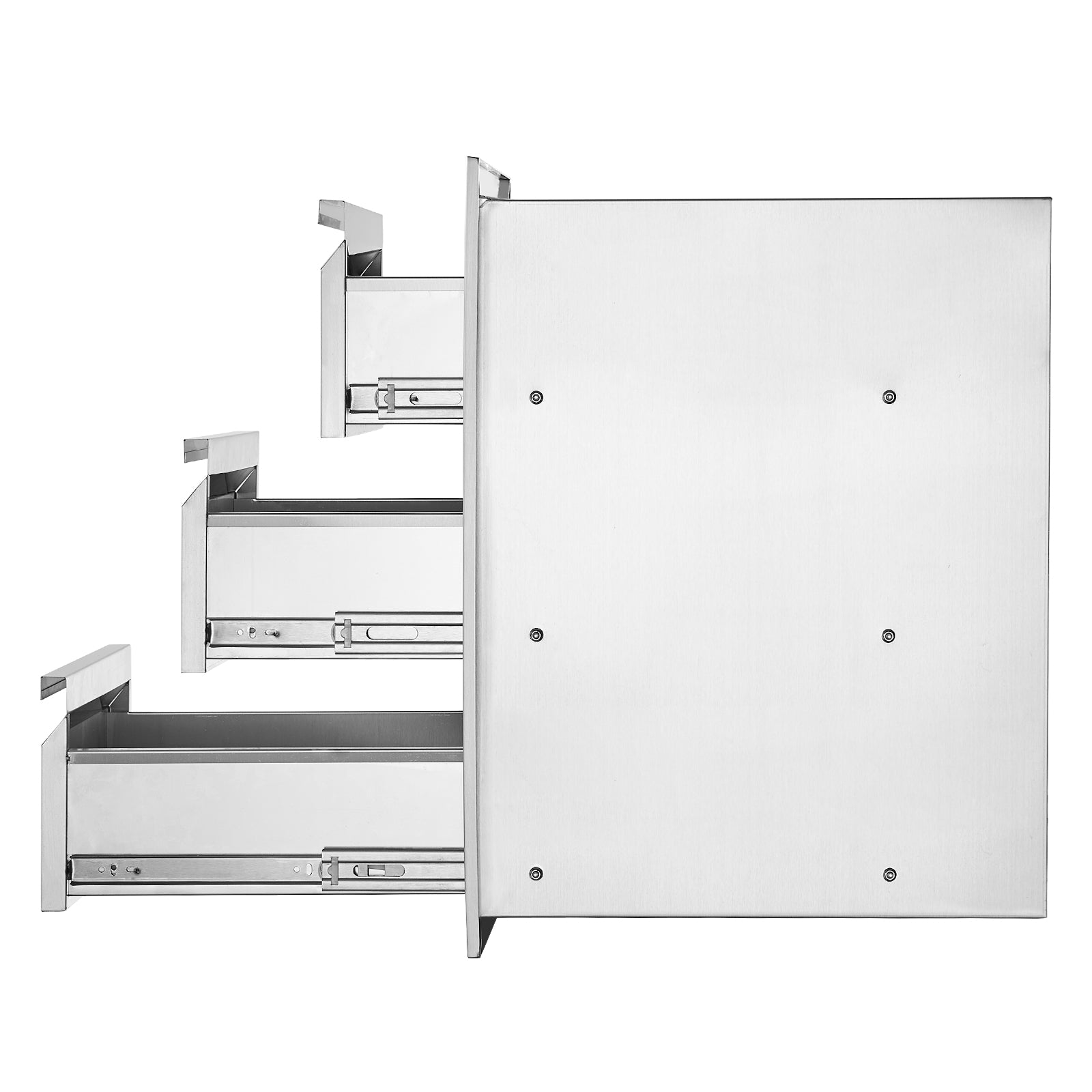Outdoor Kitchen Drawers 15" W x 25.4" H x 19" D, Box Frame Style Flush Mount BBQ Drawers with Stainless Steel Handle, BBQ Island Drawers for Outdoor Kitchens or Patio Grill Station