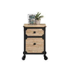 File Pedestal with Smooth-Glide Drawer, Beige and Natural finish