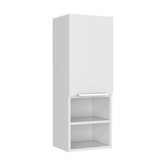 Medicine Single Door Cabinet 32" H, Two Interior Shelves, Two External Shelves, White