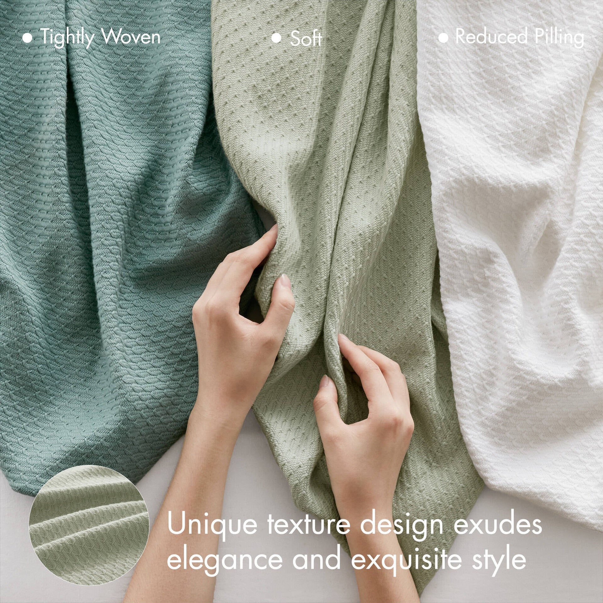 1 Piece Full/Queen Blanket,Sage Green