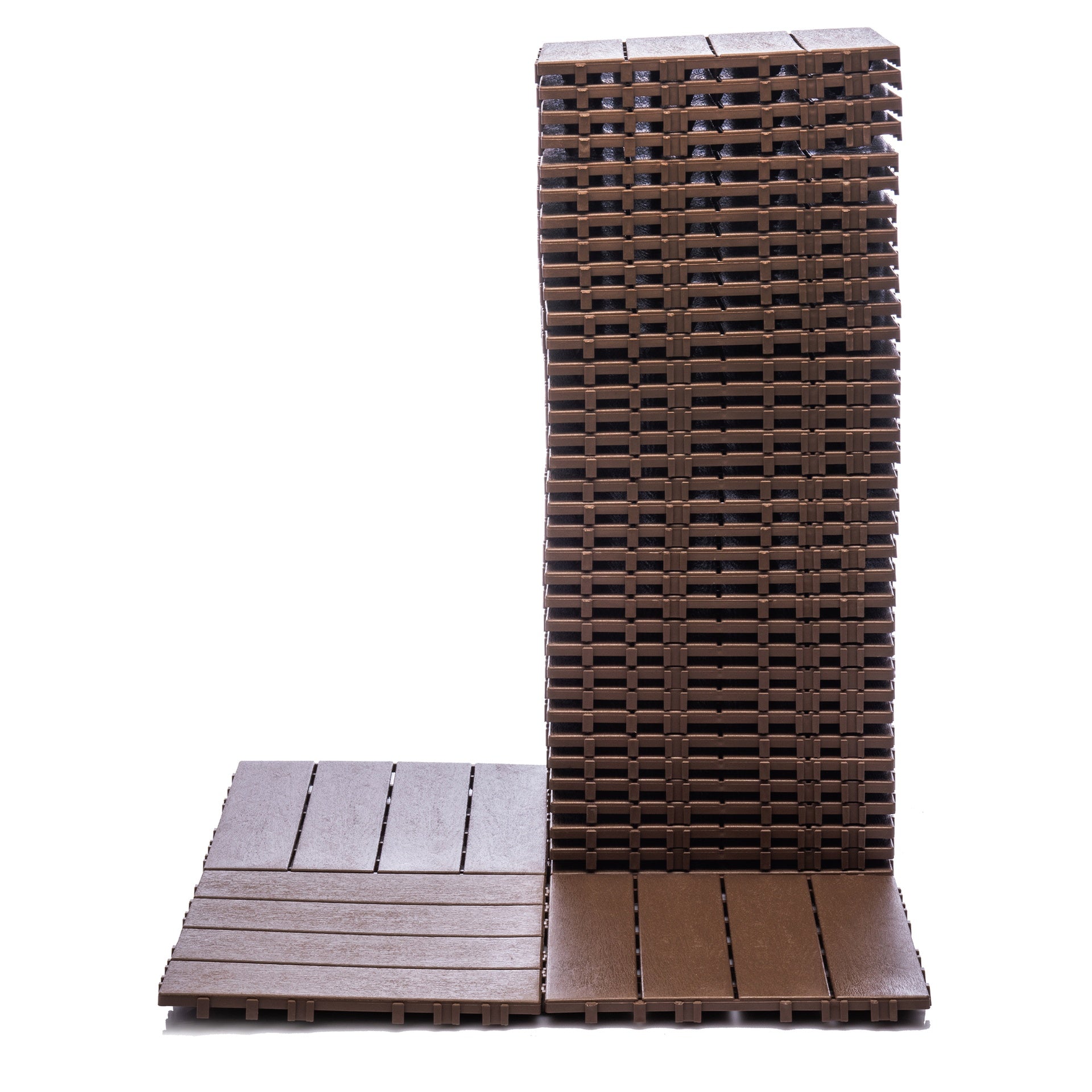 68-Pack 11.42"x11.42" Plastic Interlocking Deck Tiles - 61.60 Sq.Ft Outdoor Plastic Flooring Super Durable & Waterproof All-Weather Indoor/Outdoor Use Eco-Friendly Non-Toxic Material