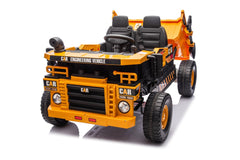 12V 2 Seater Ride on Dump Truck, 2WD 6-Wheel Ride on Toys for Big Kids with Remote Control, Toy Shovel, LED Lights & Music, Suspension Spring - Ages 3+