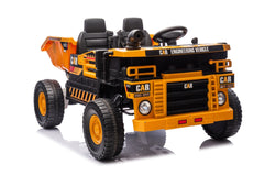 12V 2 Seater Ride on Dump Truck, 2WD 6-Wheel Ride on Toys for Big Kids with Remote Control, Toy Shovel, LED Lights & Music, Suspension Spring - Ages 3+