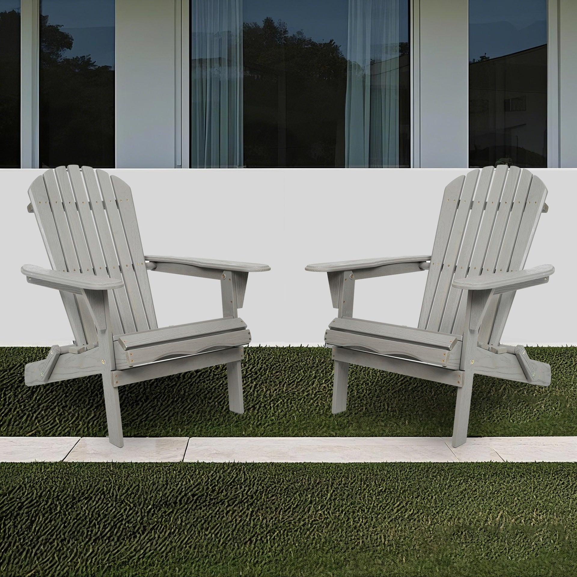 Wood Lounge Patio Chair for Garden Outdoor Wooden Folding Embossed Adirondack Chair Set of 2 Solid Cedar Wood Lounge Patio Chair with Wood Grain