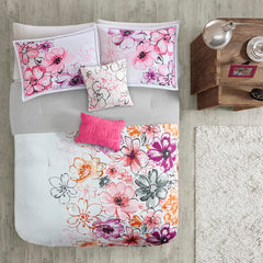 Full/Queen Floral Comforter Set
