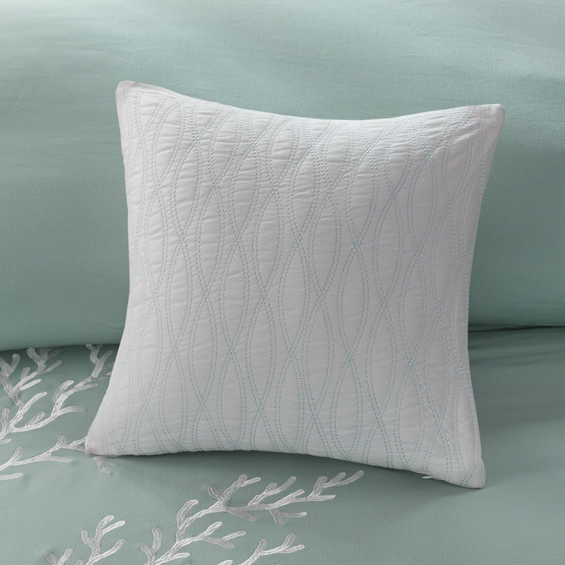 Oversized Cotton Jacquard Comforter Set Aqua King