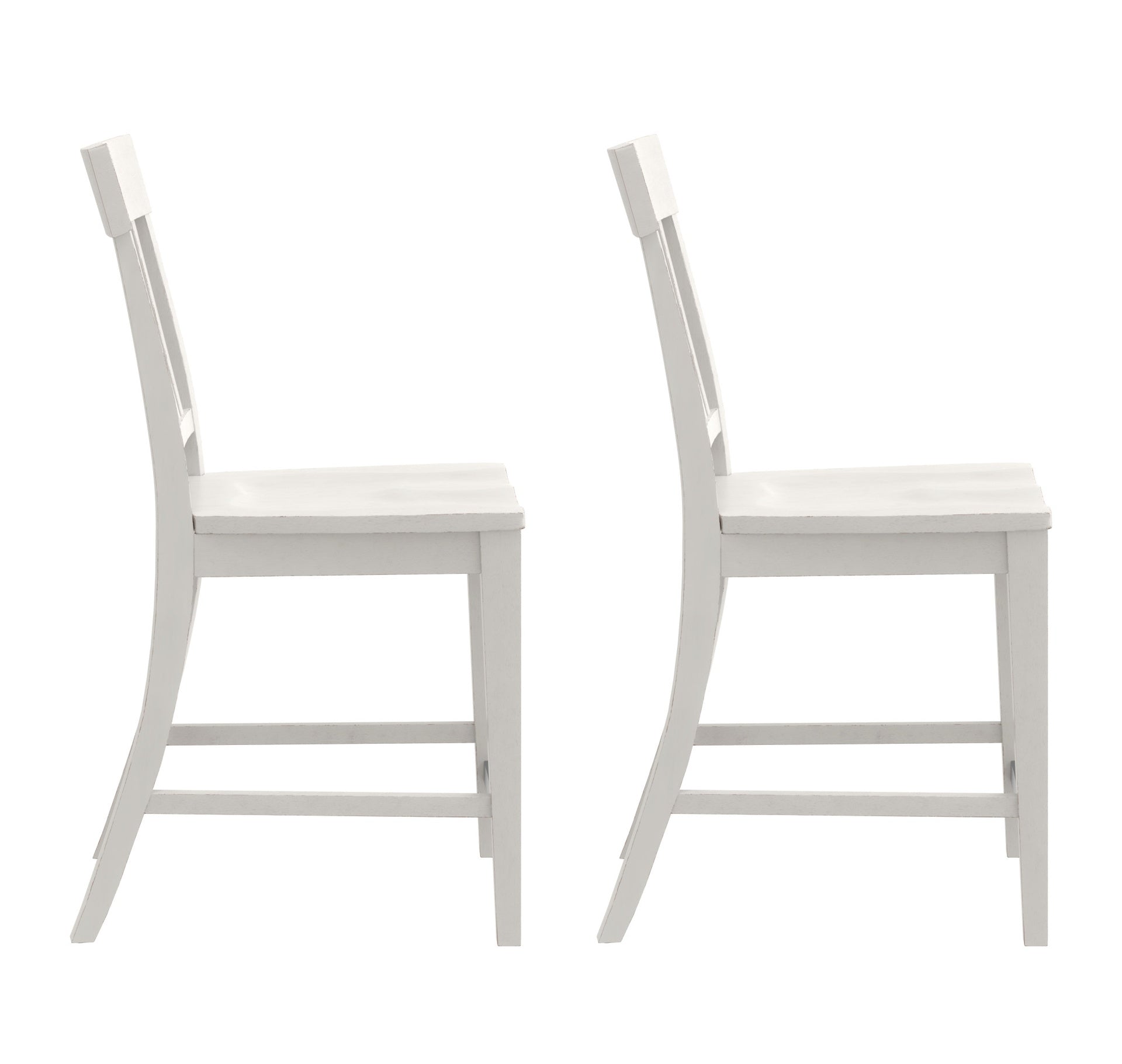 White Slat Back Counter Stools, Set of 2