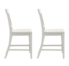 White Slat Back Counter Stools, Set of 2