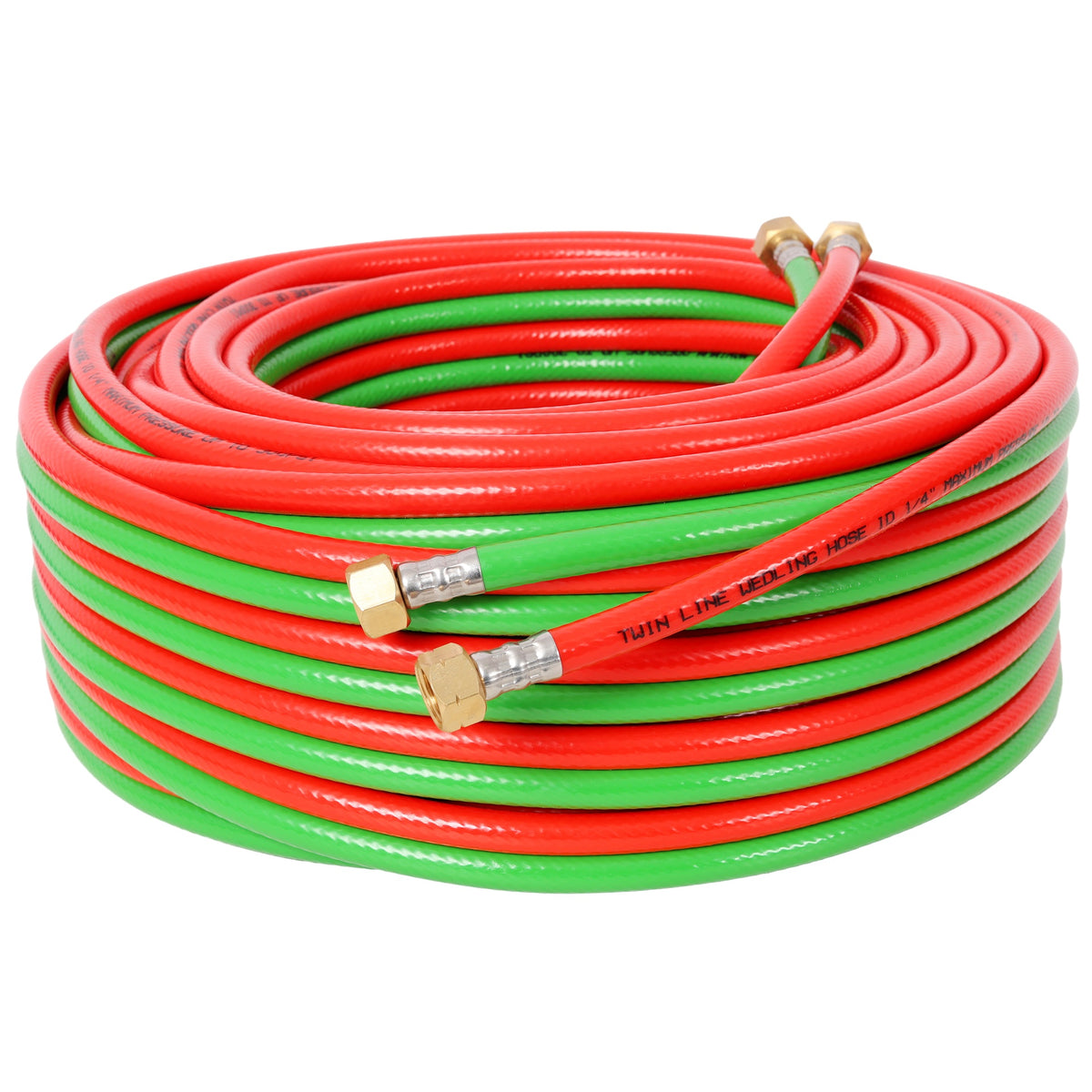 Oxygen Acetylene Hose with 9/16"-18 B fittings Welding Cutting Torch Twin Hose, 1/4-Inch × 100 Feet,Twin-Line Torch Hose for Acetylene Cutting & Welding
