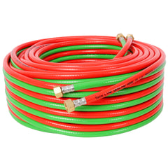 Oxygen Acetylene Hose with 9/16"-18 B fittings Welding Cutting Torch Twin Hose, 1/4-Inch × 100 Feet,Twin-Line Torch Hose for Acetylene Cutting & Welding