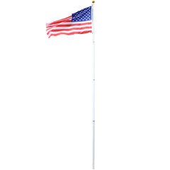 16FT Telescopic Flag Pole Kit for July 4th – Heavy Duty Aluminum, 3x5 USA Flag Included, 360° Tangle-Free Clips