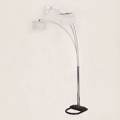 1pc Modern Design Classic Luxury Sleek Multi-head Floor Arc Lamp Crystal-like Accents Drape Living Room Curve Lamp