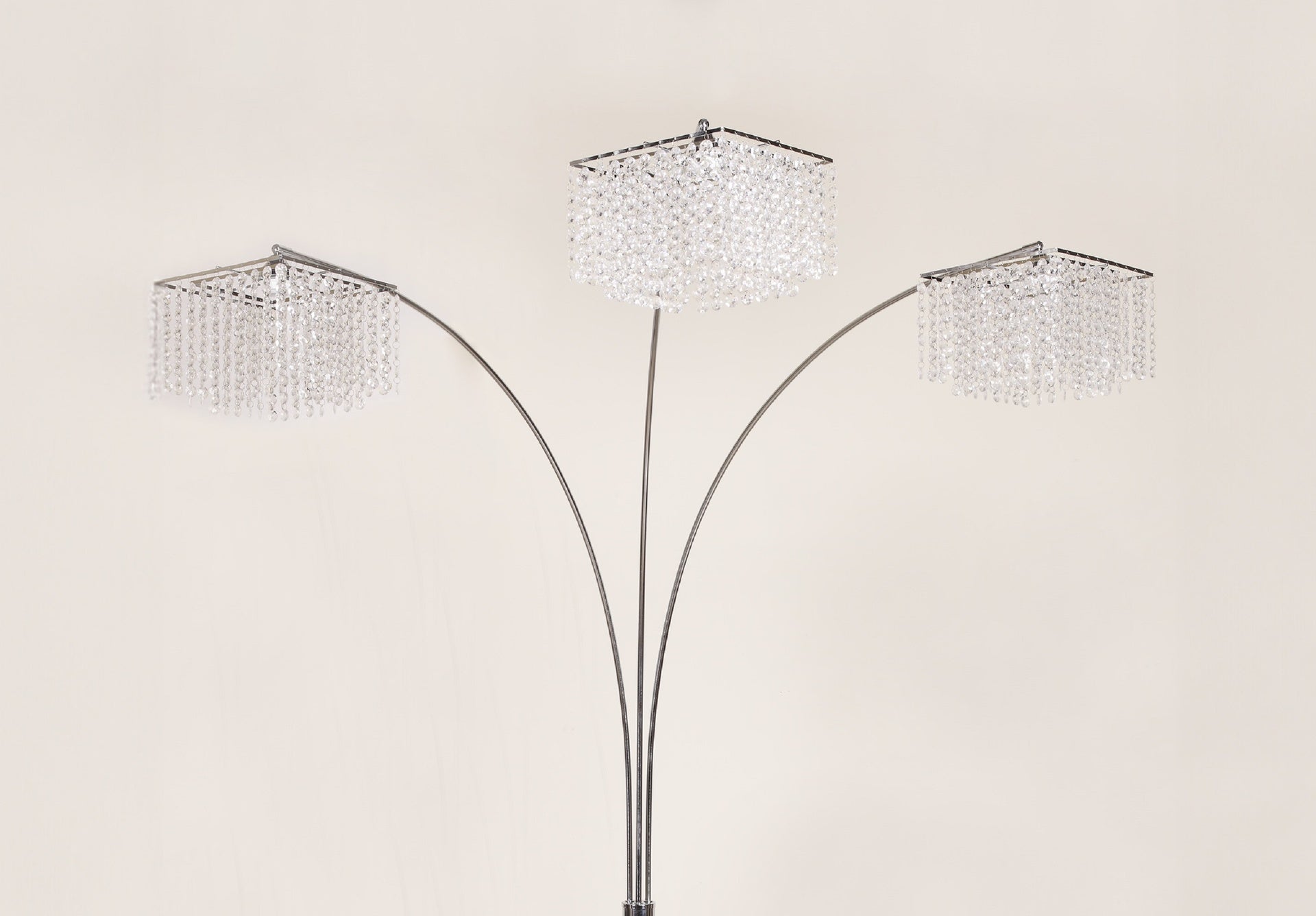 1pc Modern Design Classic Luxury Sleek Multi-head Floor Arc Lamp Crystal-like Accents Drape Living Room Curve Lamp
