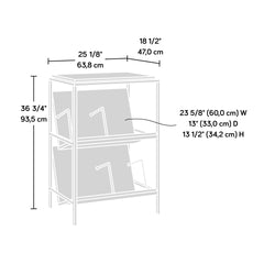 Accent Storage with Tilted Shelves, Acacia finish