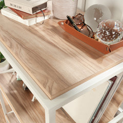 Accent Storage with Tilted Shelves, Acacia finish