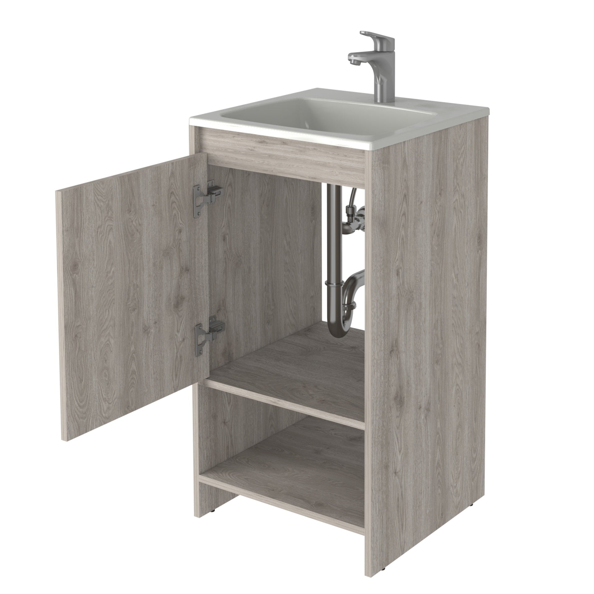 Chariot Free Standing Vanity Cabinet, One Open shelf
