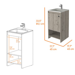 Chariot Free Standing Vanity Cabinet, One Open shelf