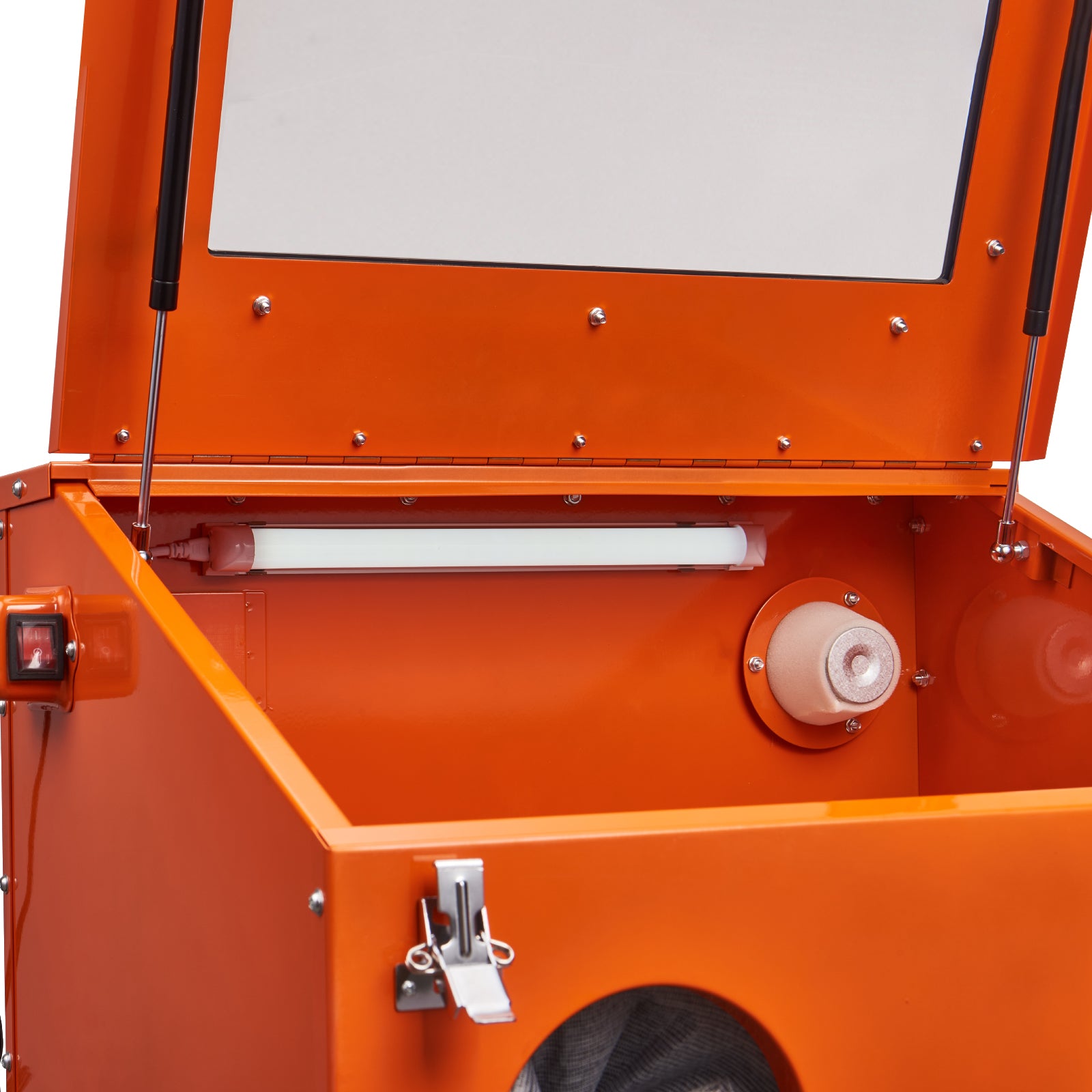 40 Gallon Sandblasting Cabinet, 40-120PSI Portable Benchtop Sand Blasting Cabinet, Heavy Duty Steel Sand Blaster with Blasting Gun & 4 Ceramic Nozzles for Paint, Stain, Rust Removal