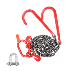 3/8" x 3' G80 Tow Chain J Hook V-Chain Bridle Grab Hook Wrecker 15600 lbs
