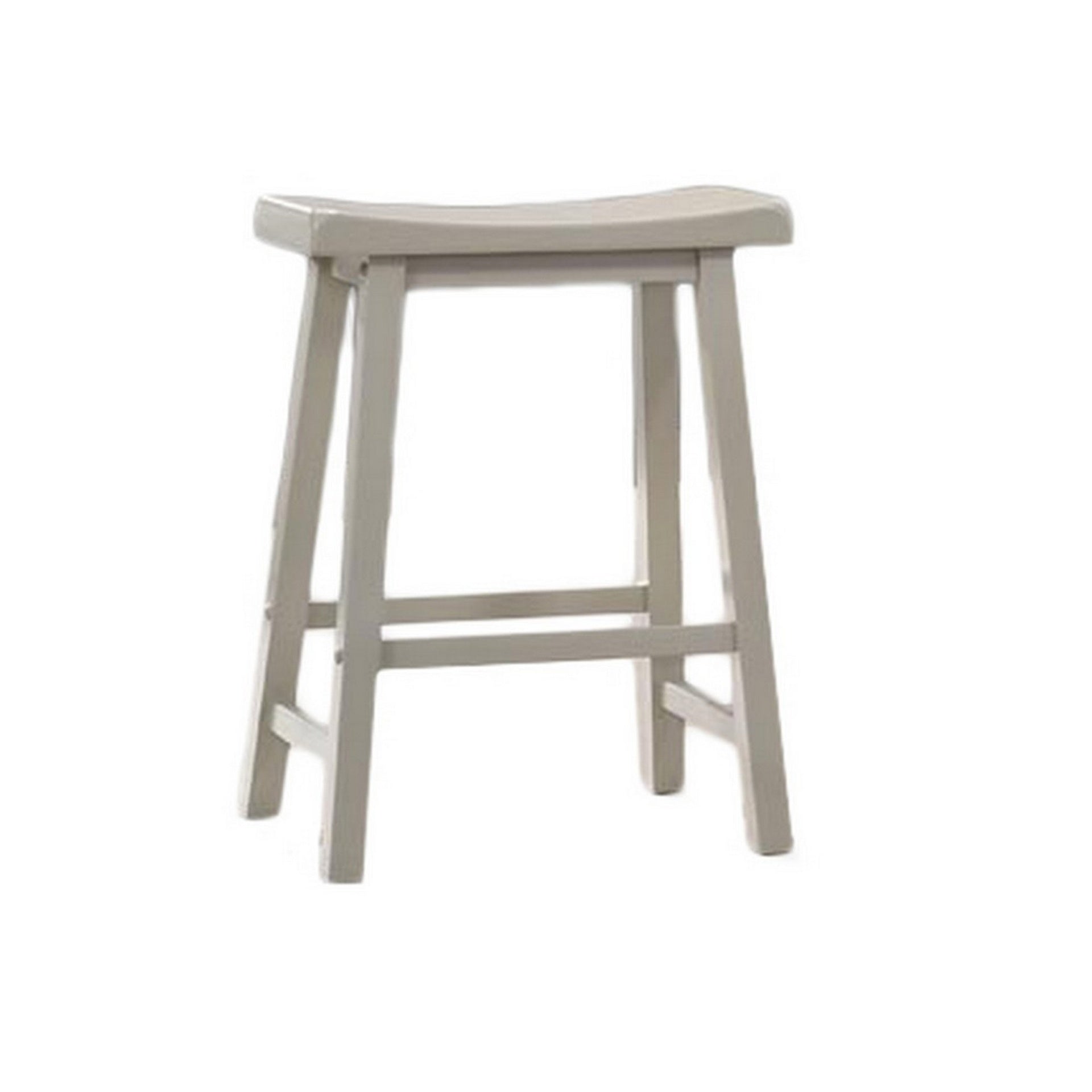 24 Inch Ergonomic Counter Height Stool, Set of 2, Curved Saddle Seat, Gray