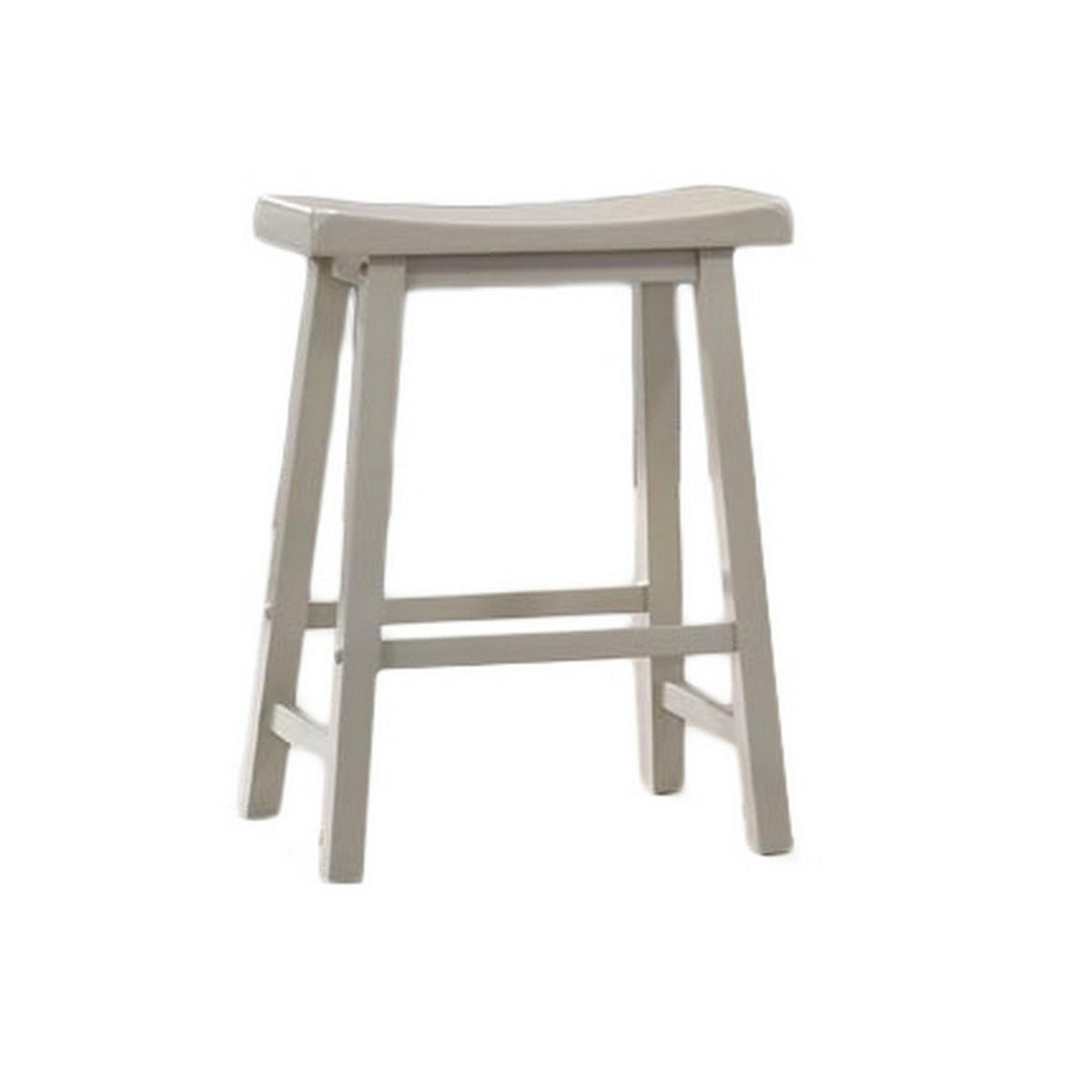 24 Inch Ergonomic Counter Height Stool, Set of 2, Curved Saddle Seat, Gray