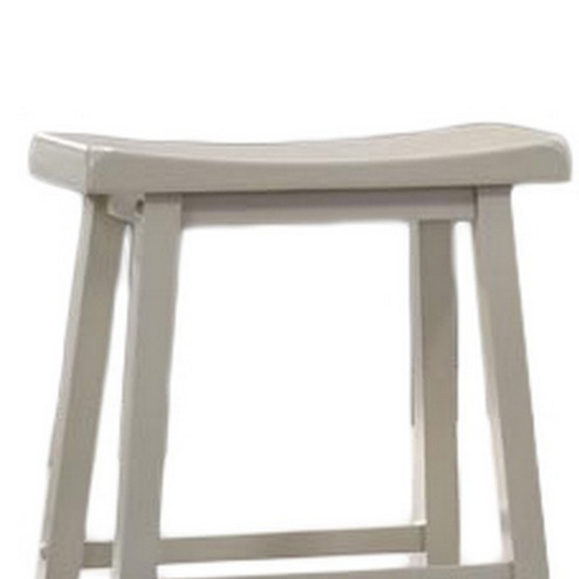 24 Inch Ergonomic Counter Height Stool, Set of 2, Curved Saddle Seat, Gray