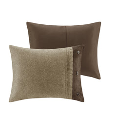 7 Piece Faux Suede Comforter Set Brown Cal King