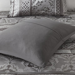 7 Piece Jacquard Comforter Set Grey King