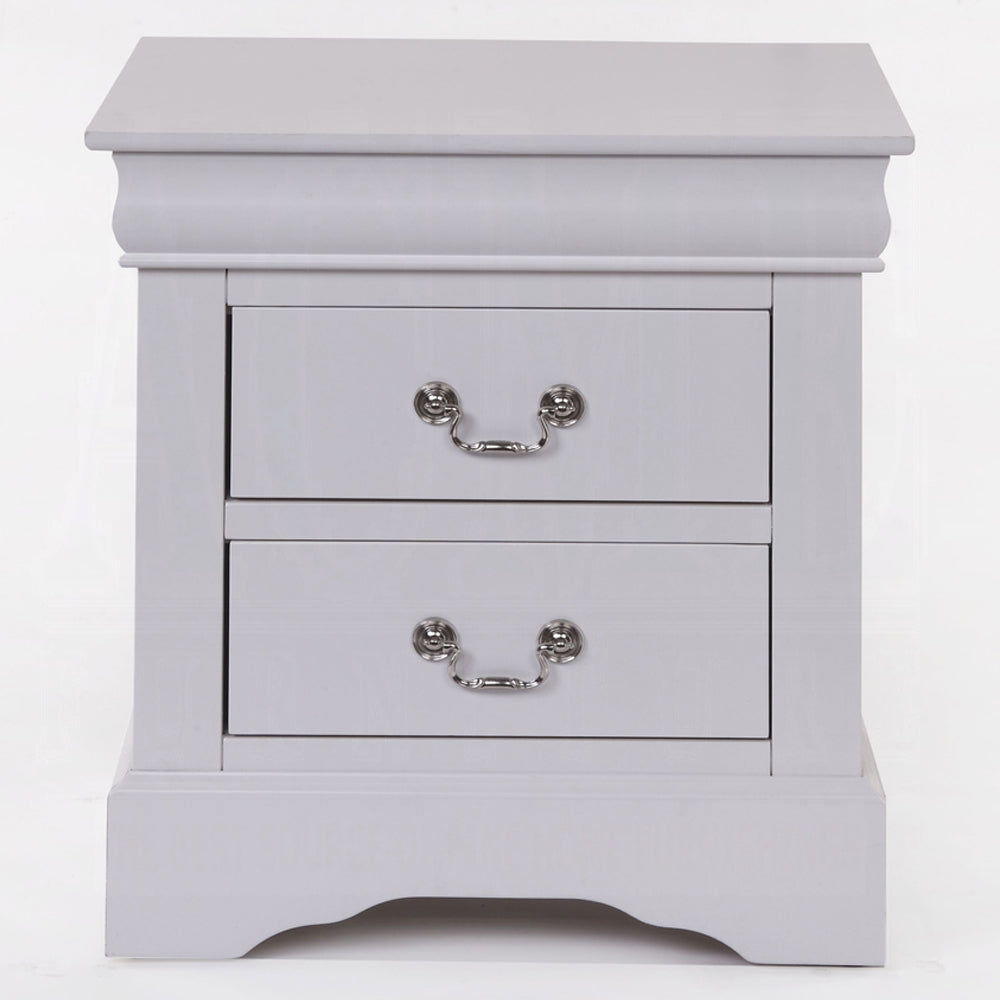 1pc Classic White Finish 2-Drawers Nightstand Louis Phillipe Style Bedroom Furniture