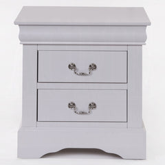 1pc Classic White Finish 2-Drawers Nightstand Louis Phillipe Style Bedroom Furniture