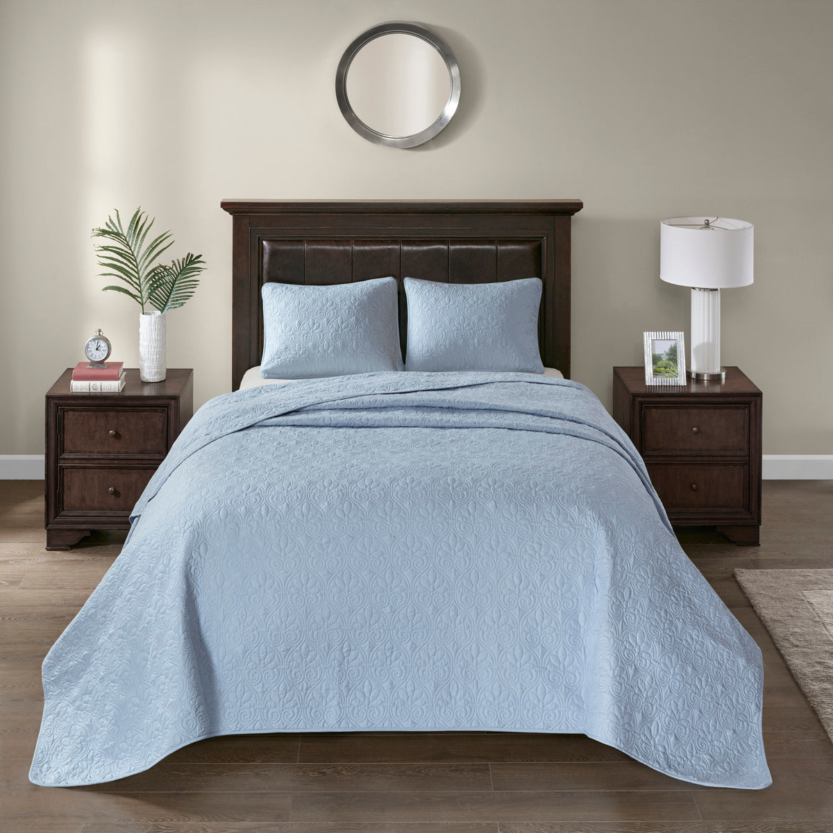 Reversible Quilt Set Blue Twin/Twin XL
