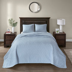 Reversible Quilt Set Blue Twin/Twin XL