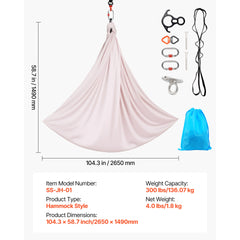 Aerial Yoga Hammock, 300 lbs Load Aerial Silk, Yoga Swing with Nylon Fabric, PE Zipper Bag for Parent-Child Interaction, Strengthen Muscles & Improve Practice, Hammock and Swing Combo