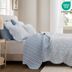 3-Piece Full/Queen Print Quilt Set