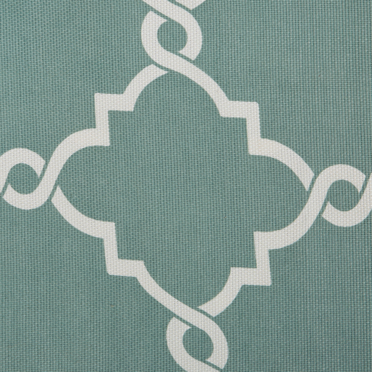 Fretwork Print Grommet Top Window Valance Seafoam/White 50x18"