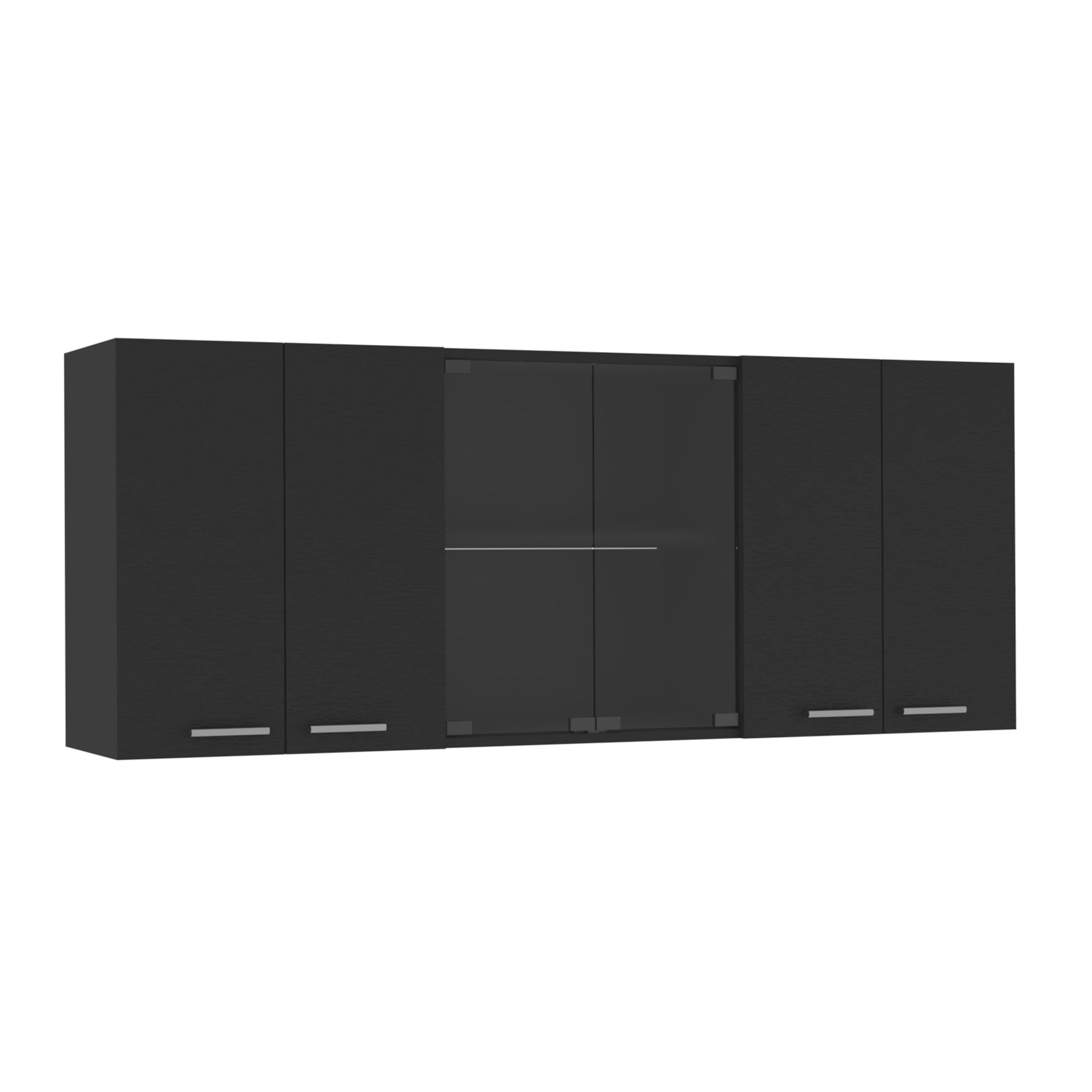 Superior Wall Cabinet Peoria, Four Interior Shelves, Black Wengue Finish