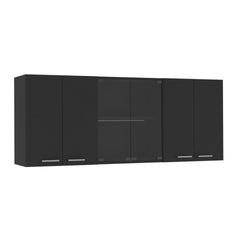 Superior Wall Cabinet Peoria, Four Interior Shelves, Black Wengue Finish