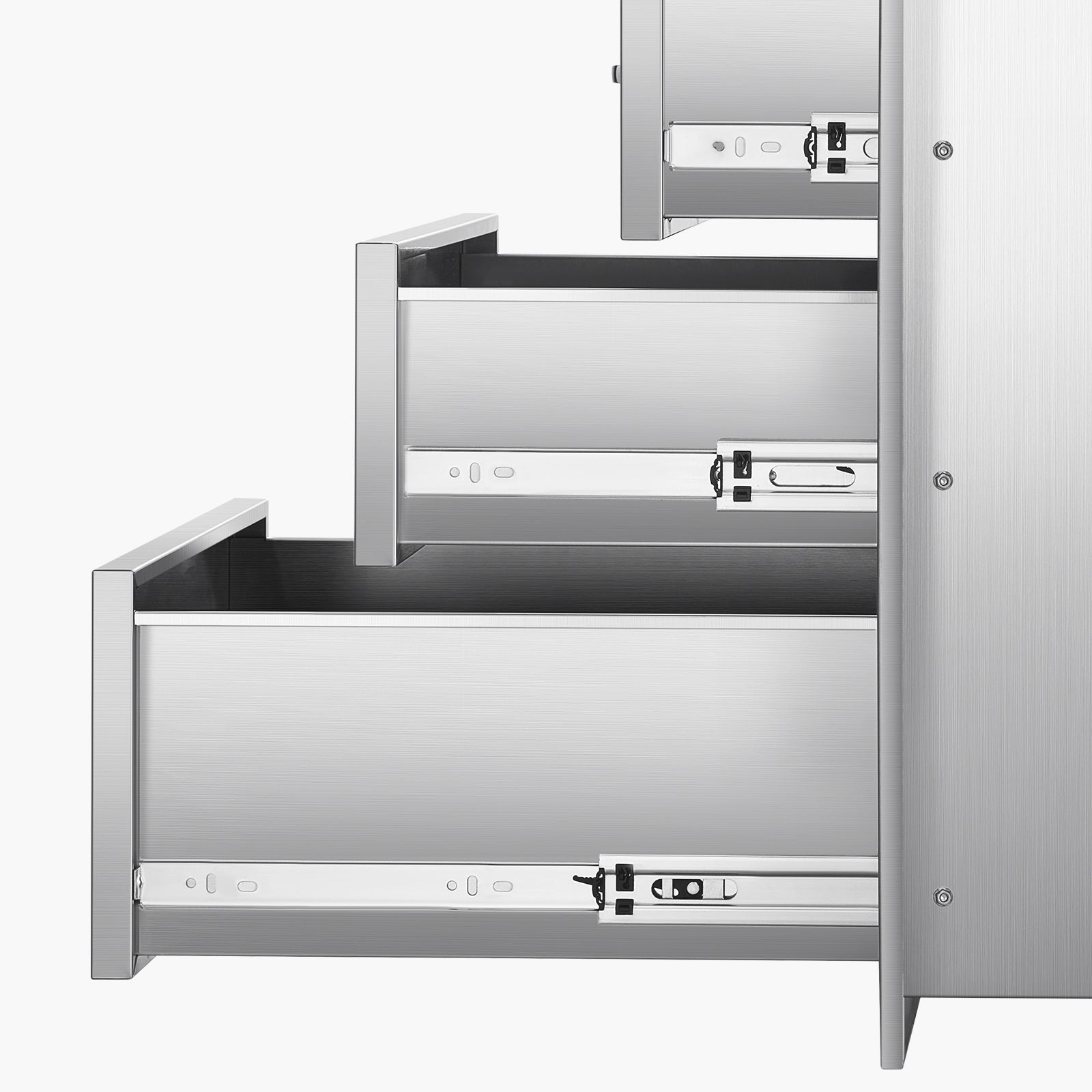 Outdoor Kitchen Drawers 18.11"W x 23.23"D x 23.23"H, Triple-Access Stainless Steel BBQ Drawers with Handles, BBQ Island Drawer for Outdoor Kitchens or Barbeque Island Patio Grill Station