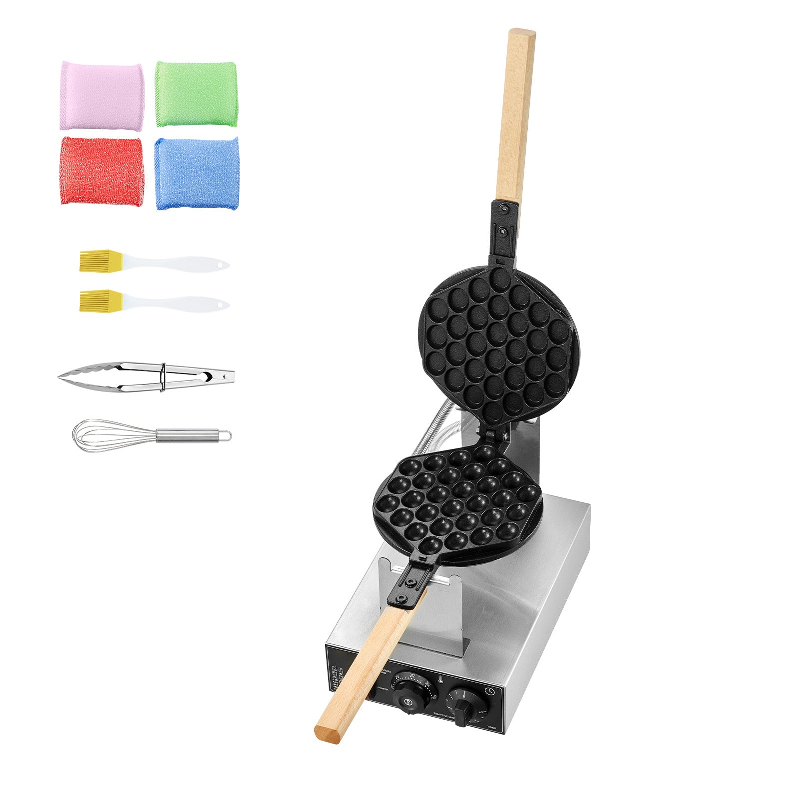 Commercial Bubble Waffle Maker Egg Pancake Baker Machine 1400W Non-Stick