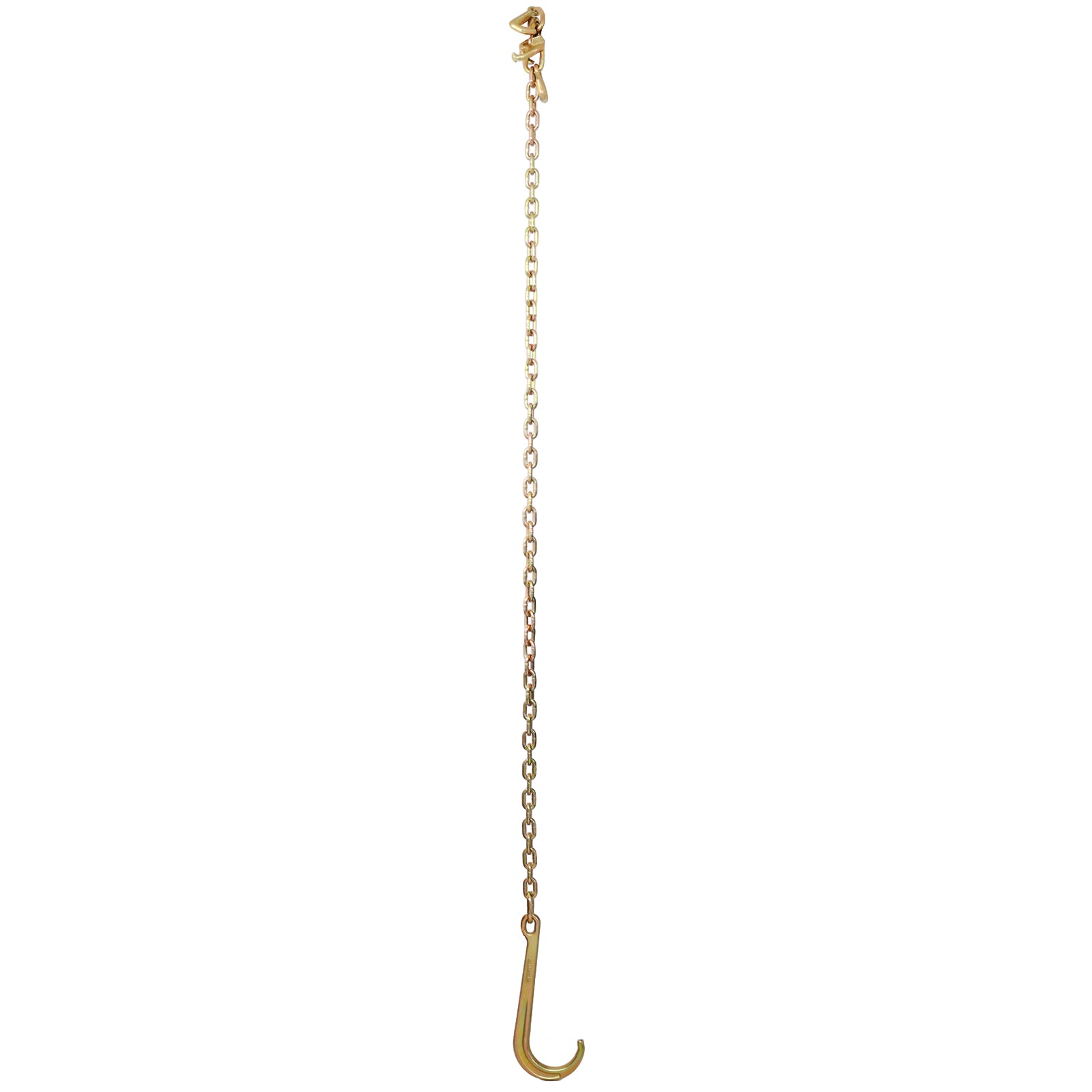 5/16" x6' Leg G70 15" Long Shank J Hook Tow Chain w/RTJ Cluster Hook & Grab Hook - 4700 lbs WLL Heavy Duty Transport Truck Chain for Car Wrecker Recovery - Towing Equipment 2pcs