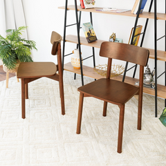 New Design Walnut Dining Chair (Set Of 2) - Mid Century Modern Solid Wood Dining Chairs in Rich Walnut Color 17.5"W x 17.7"D x 29.9"H for Living Room Bedroom Outdoor