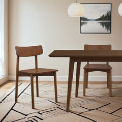 New Design Walnut Dining Chair (Set Of 2) - Mid Century Modern Solid Wood Dining Chairs in Rich Walnut Color 17.5"W x 17.7"D x 29.9"H for Living Room Bedroom Outdoor