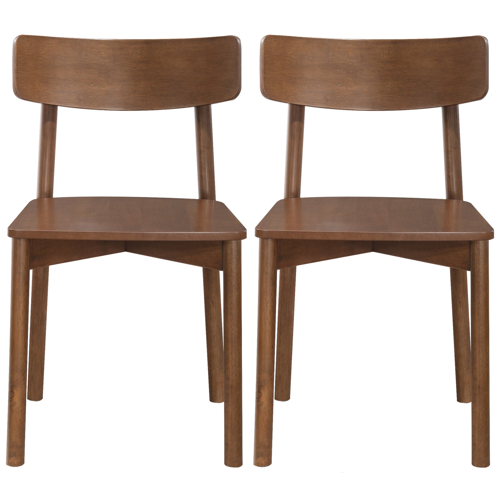New Design Walnut Dining Chair (Set Of 2) - Mid Century Modern Solid Wood Dining Chairs in Rich Walnut Color 17.5"W x 17.7"D x 29.9"H for Living Room Bedroom Outdoor