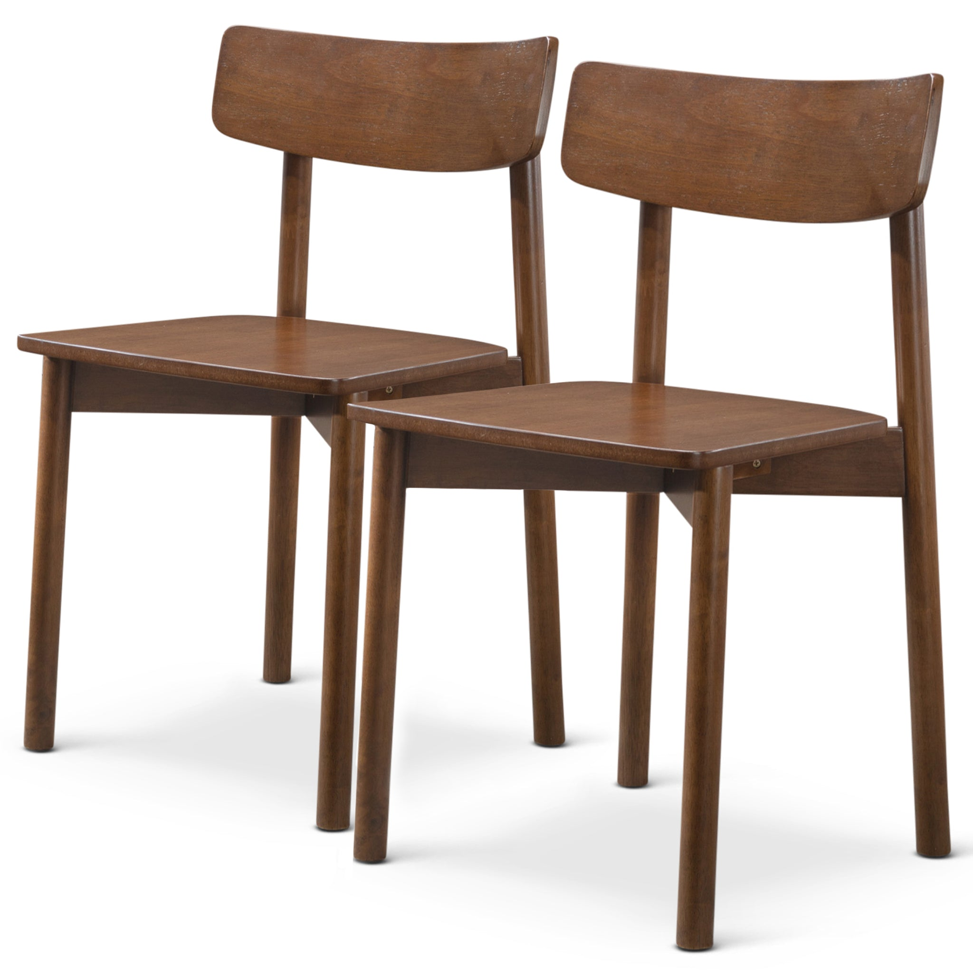 New Design Walnut Dining Chair (Set Of 2) - Mid Century Modern Solid Wood Dining Chairs in Rich Walnut Color 17.5"W x 17.7"D x 29.9"H for Living Room Bedroom Outdoor
