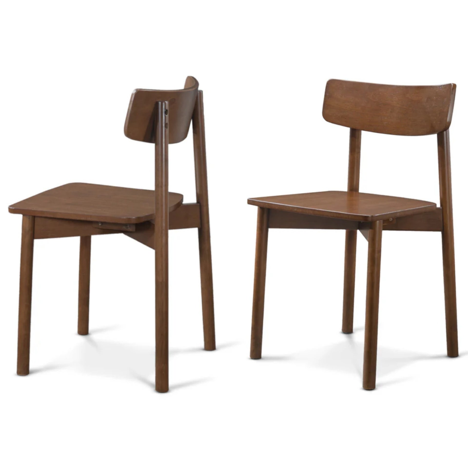 New Design Walnut Dining Chair (Set Of 2) - Mid Century Modern Solid Wood Dining Chairs in Rich Walnut Color 17.5"W x 17.7"D x 29.9"H for Living Room Bedroom Outdoor