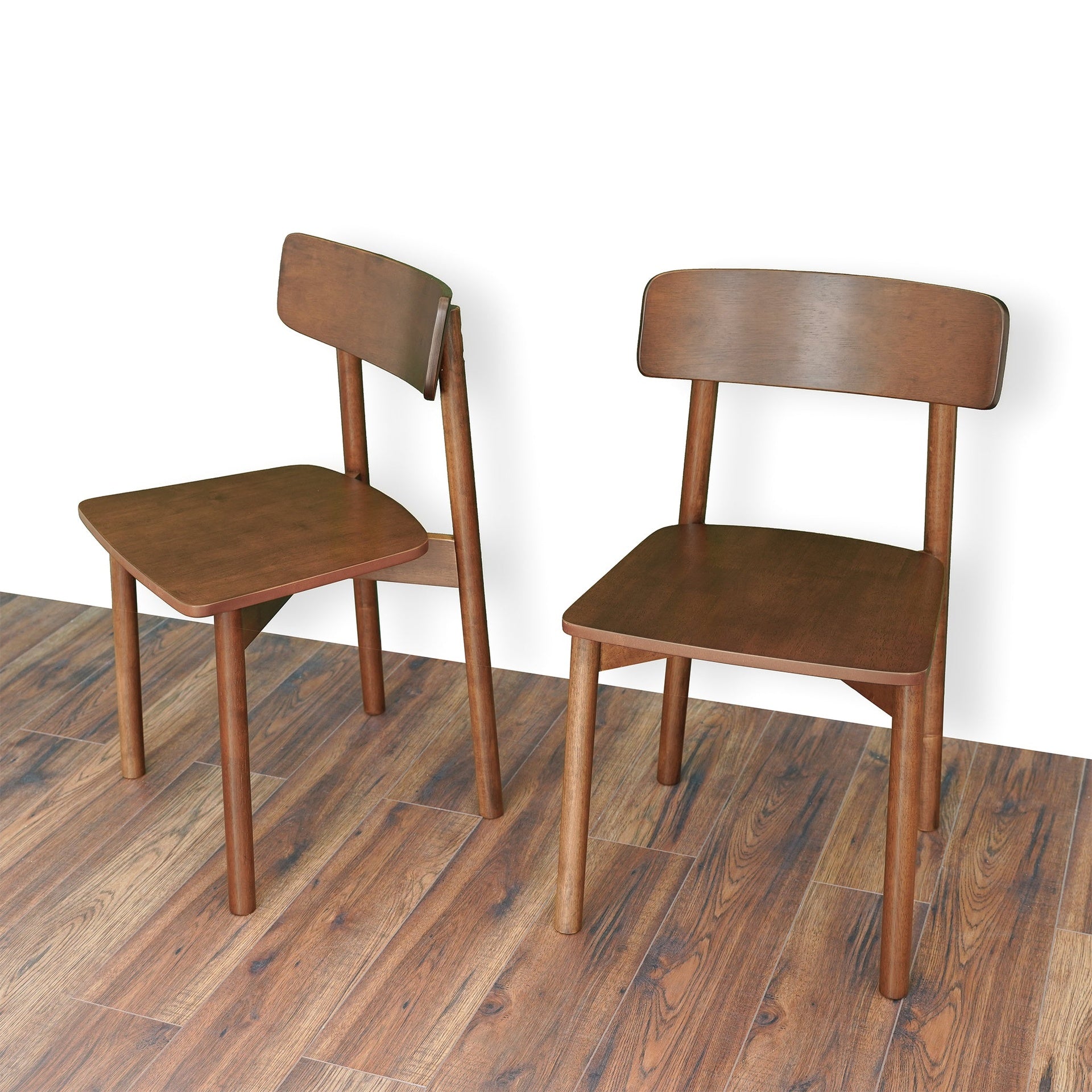 New Design Walnut Dining Chair (Set Of 2) - Mid Century Modern Solid Wood Dining Chairs in Rich Walnut Color 17.5"W x 17.7"D x 29.9"H for Living Room Bedroom Outdoor